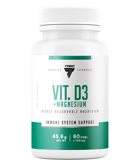 Trec Nutrition Vitamin D3 + Magnesium 60 caps- Lillys Pharmacy and Health Store
