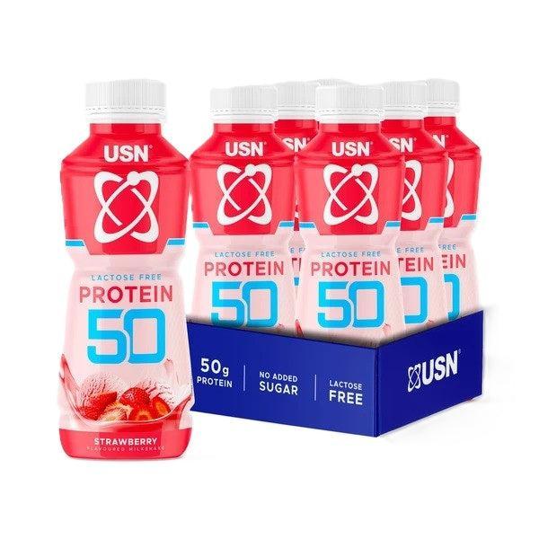 USN Protein 50, Strawberry - 6 x 500 ml. - Lilly’s Pharmacy & Health Store
