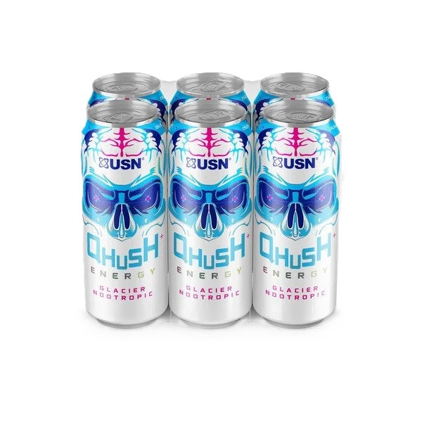 USN Qhush Energy Drink, Glacier Nootropic - 6 x 500 ml. - Lilly’s Pharmacy & Health Store