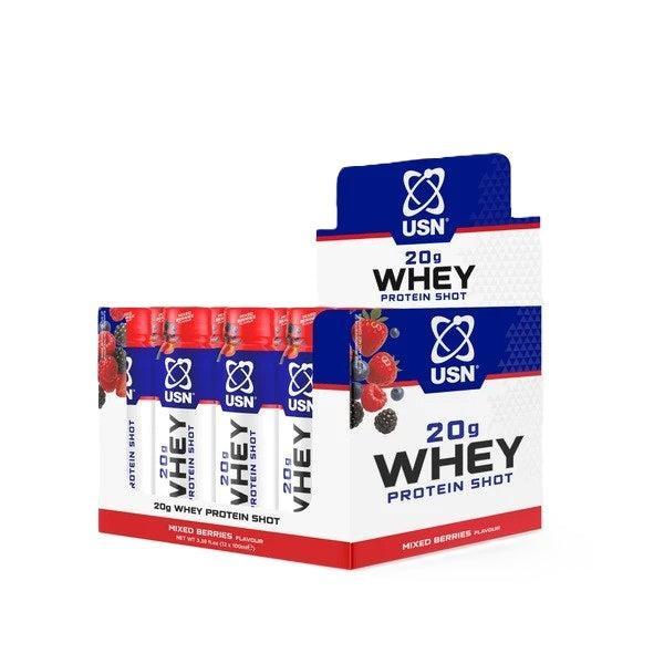 USN Whey Protein Shot, Mixed Berries - 12 x 100 ml. - Lilly’s Pharmacy & Health Store