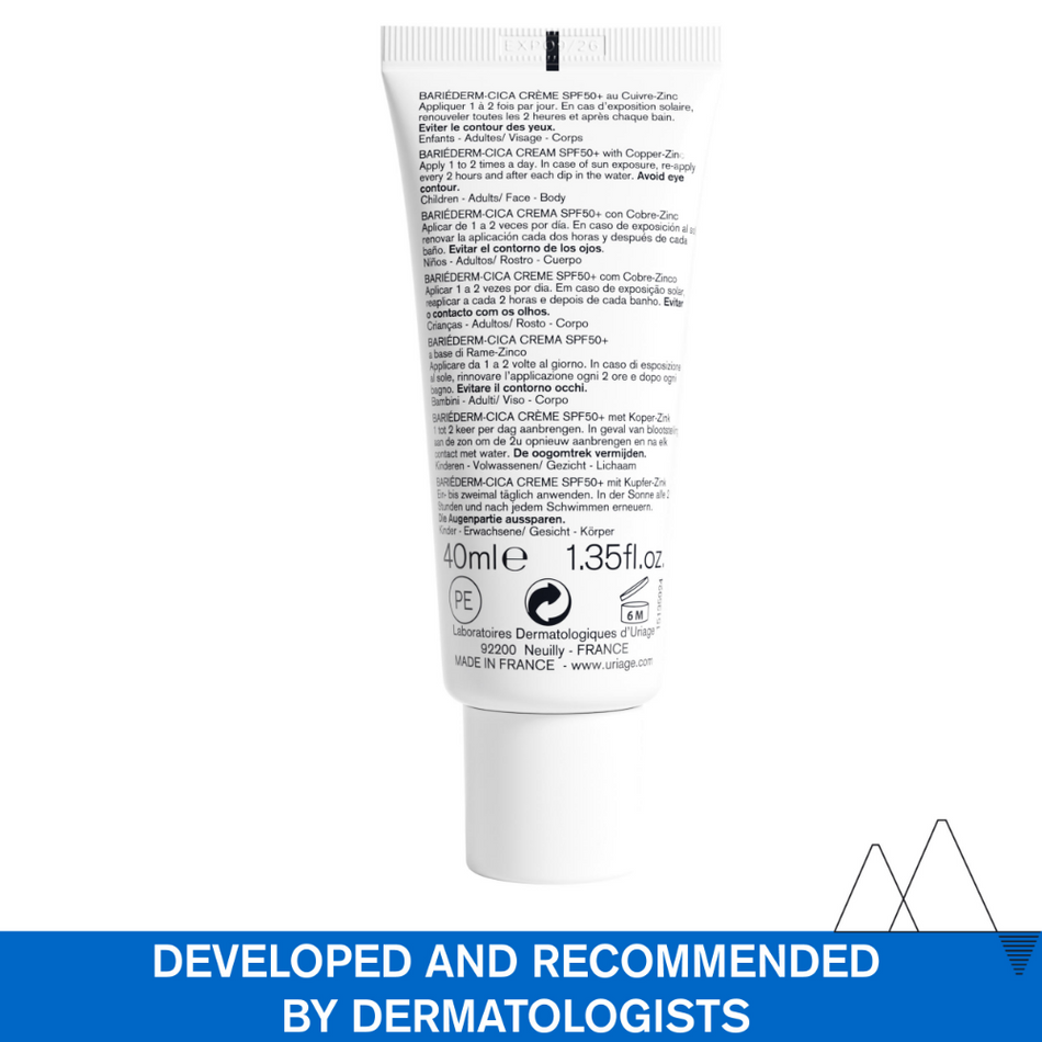 Uriage Bariederm Cica-Cream SPF50+ 40ml- Lillys Pharmacy and Health Store