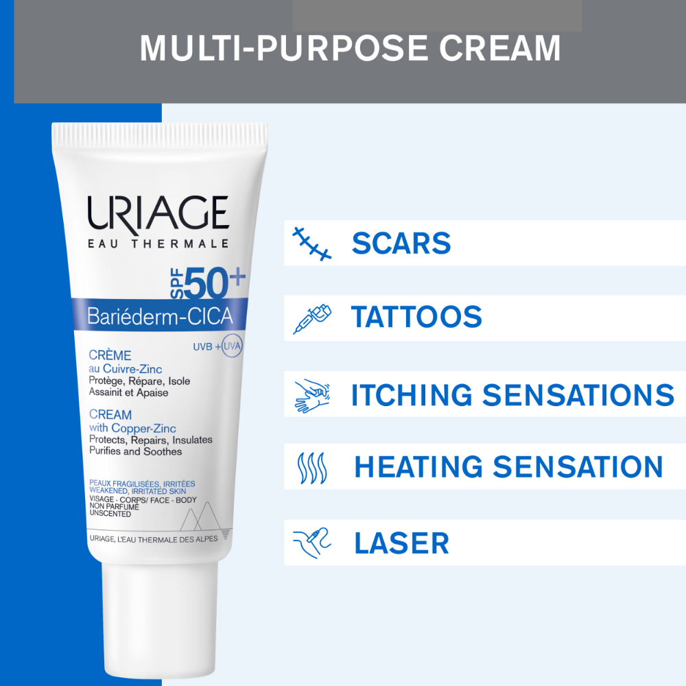 Uriage Bariederm Cica-Cream SPF50+ 40ml- Lillys Pharmacy and Health Store