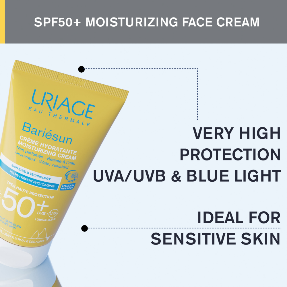 Uriage Bariesun Moisturizing Cream SPF50+ Unscented 50ml- Lillys Pharmacy and Health Store