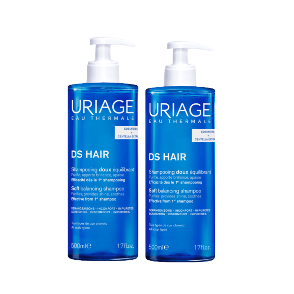 Uriage D.S. Hair Soft Balancing Shampoo Duo 2x500ml- Lillys Pharmacy and Health Store
