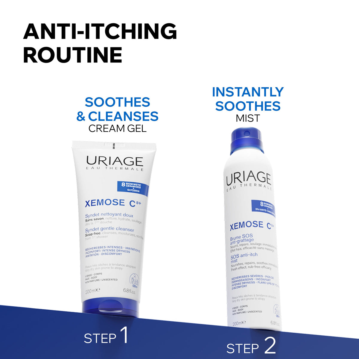 Uriage Xemose C8+ Gentle Gel Cream Cleanser 500ml- Lillys Pharmacy and Health Store