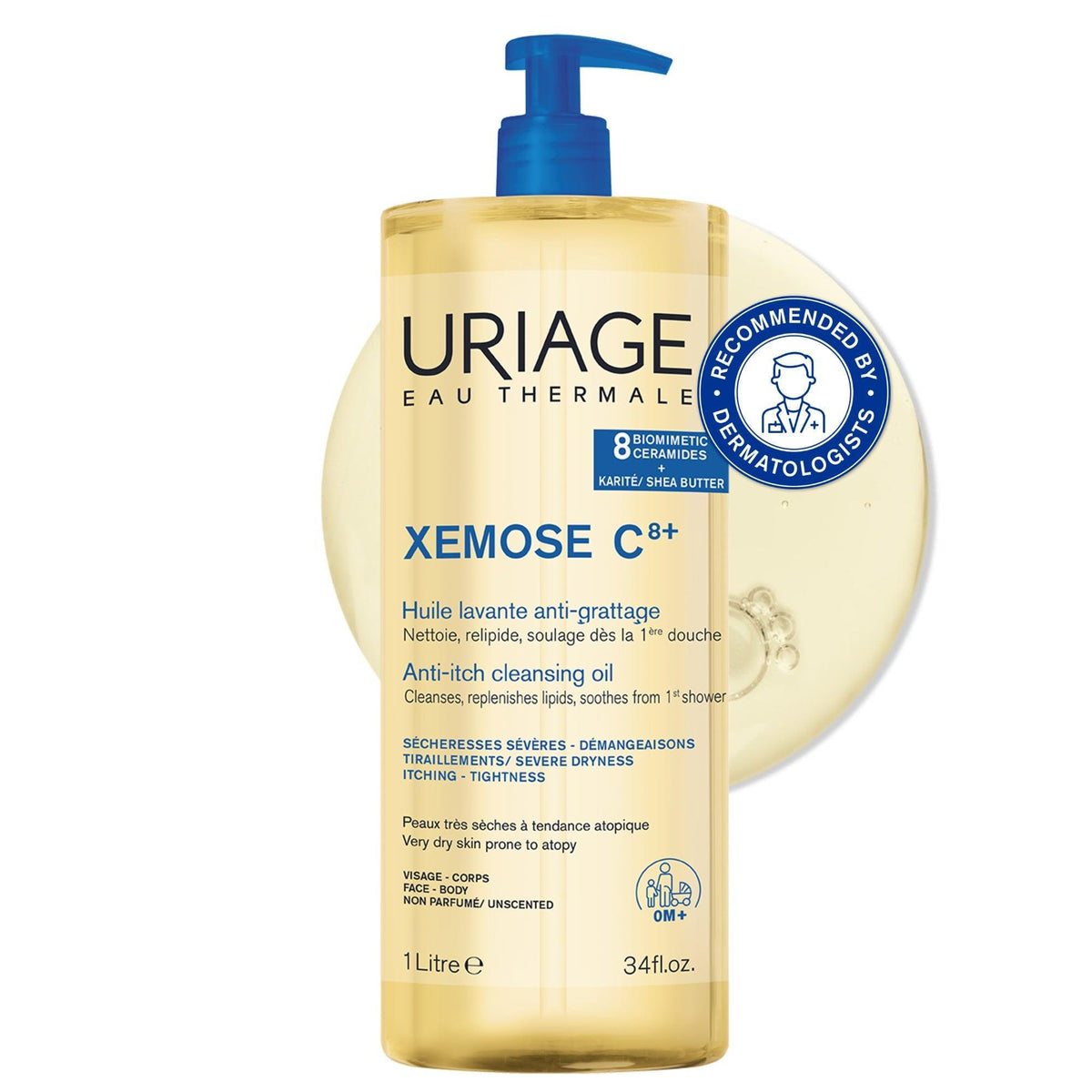 Uriage Xemose C8+ Soothing Cleansing Oil 1L- Lillys Pharmacy and Health Store