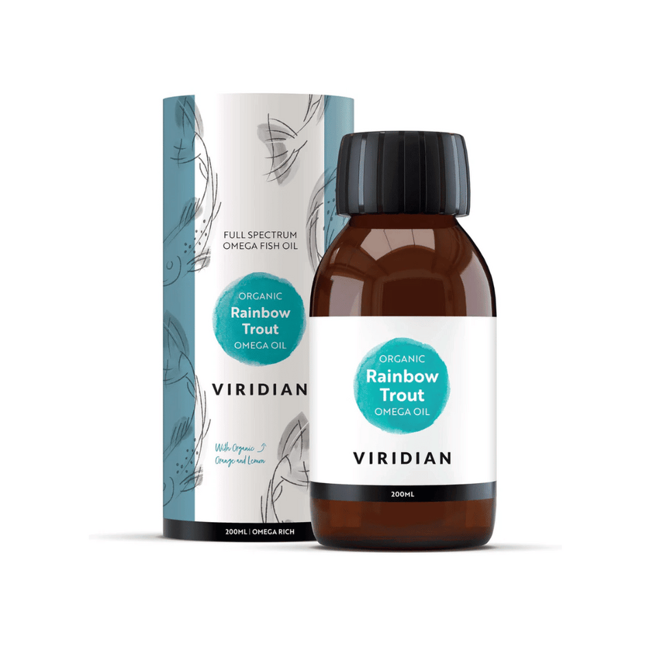Viridian Organic Scandinavian Rainbow Trout Oil 200ml- Lillys Pharmacy and Health Store