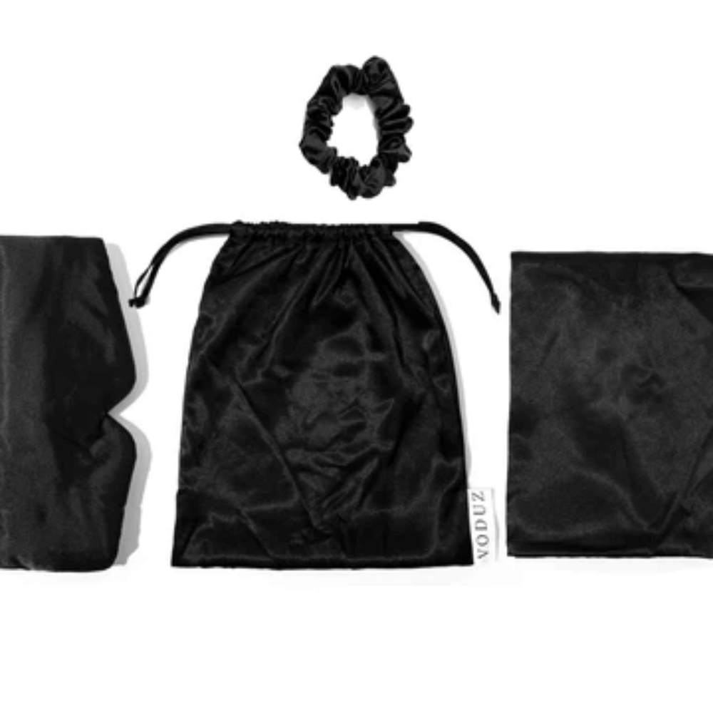 Voduz Slumber Satin Black Sleep Set