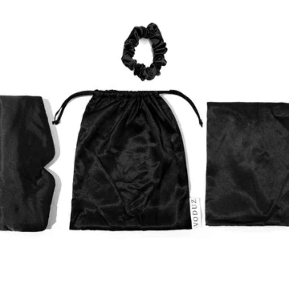 Voduz Slumber Satin Black Sleep Set