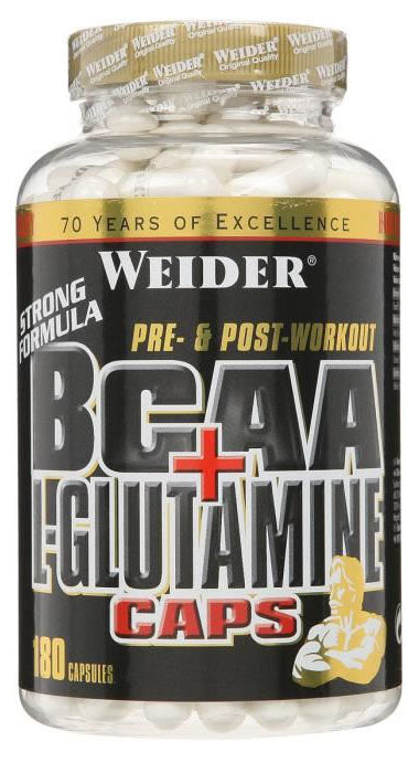 Weider BCAA + L - Glutamine Caps - 180 caps