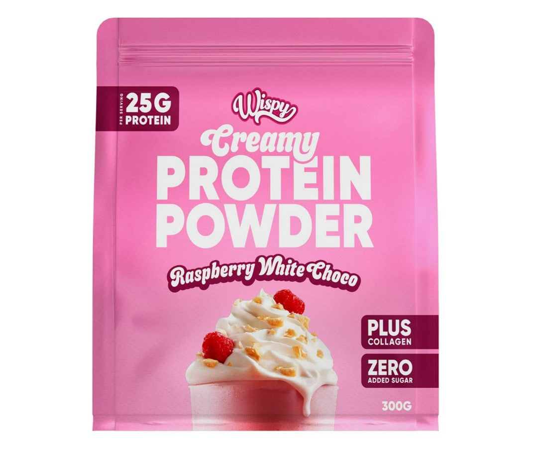 Wispy Creamy Protein Powder, Raspberry White Choco - 300g - Lilly's Pharmacy