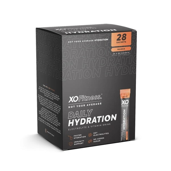 XO Fitness Daily Hydration, Mango - 28 x 6g - Lilly’s Pharmacy & Health Store