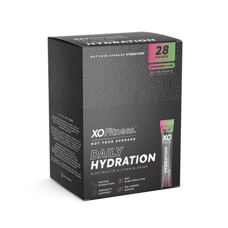 XO Fitness Daily Hydration, Strawberry & Lime - 28 x 6g - Lilly’s Pharmacy & Health Store
