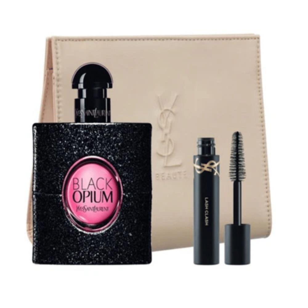 YSL Black Opium 50ml 3pc Gift Set50ml Edp Spr, 2ml Mascara, Pouch- Lillys Pharmacy and Health Store