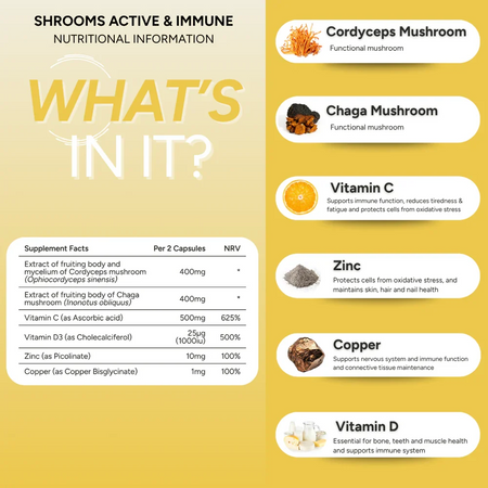 fabU SHROOMS ACTIVE & IMMUNE- Lillys Pharmacy and Health Store