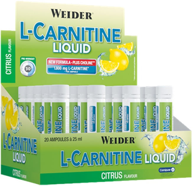Weider L - Carnitine Liquid, Citrus - 20 x 25 ml