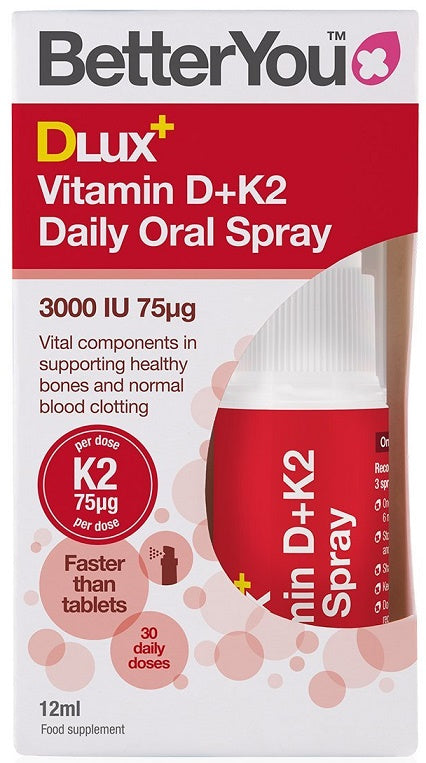 BetterYou DLux+ Vitamin D+K2 Daily Oral Spray - 12 ml