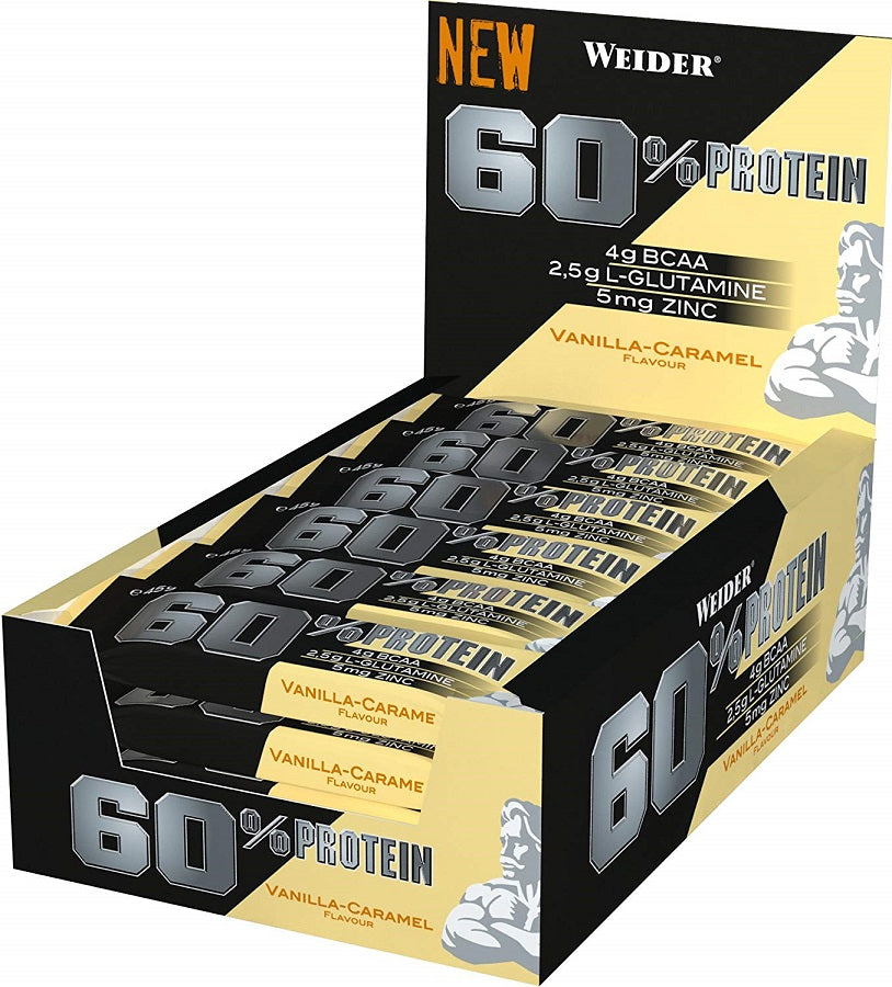 Weider 60% Protein Bar, Vanilla - Caramel - 24 x 45g