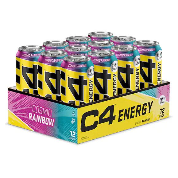 Cellucor C4 Explosive Energy Drink, Cosmic Rainbow - 12 x 500 ml