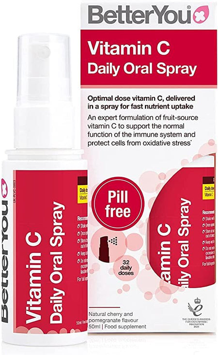 BetterYou Vitamin C Daily Oral Spray, Natural Cherry and Pomegranate - 50 ml