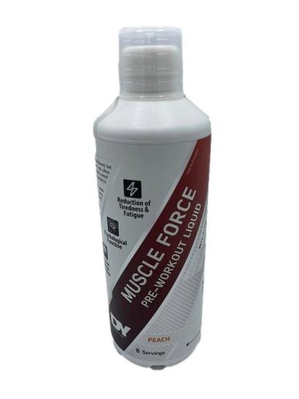 Dorian Yates Muscle Force Liquid Pre - Workout, Peach - 500 ml