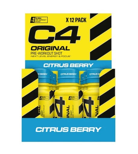 Cellucor C4 Original Pre - Workout Shot, Citrus Berry - 12 x 60 ml