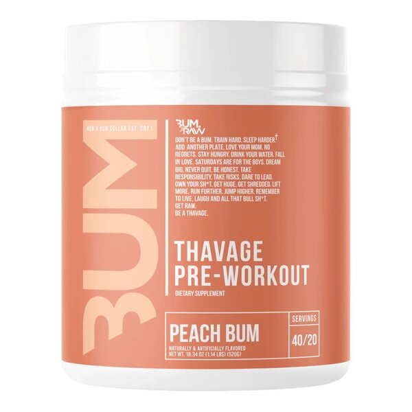 Raw Nutrition Thavage Pre - Workout, Peach Bum - 520g