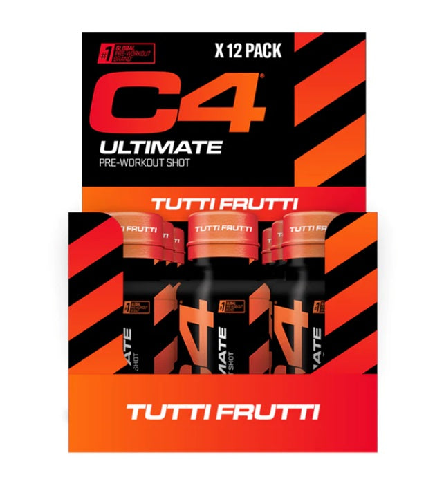 Cellucor C4 Ultimate Pre - Workout Shot, Tutti Frutti - 12 x 60 ml