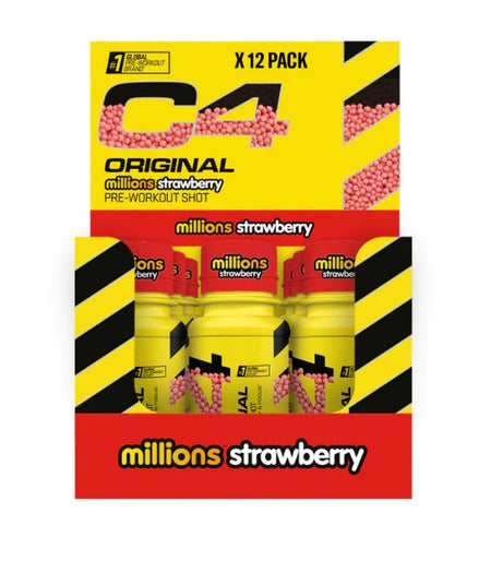 Cellucor C4 Original Pre - Workout Shot, Millions Strawberry - 12 x 60 ml