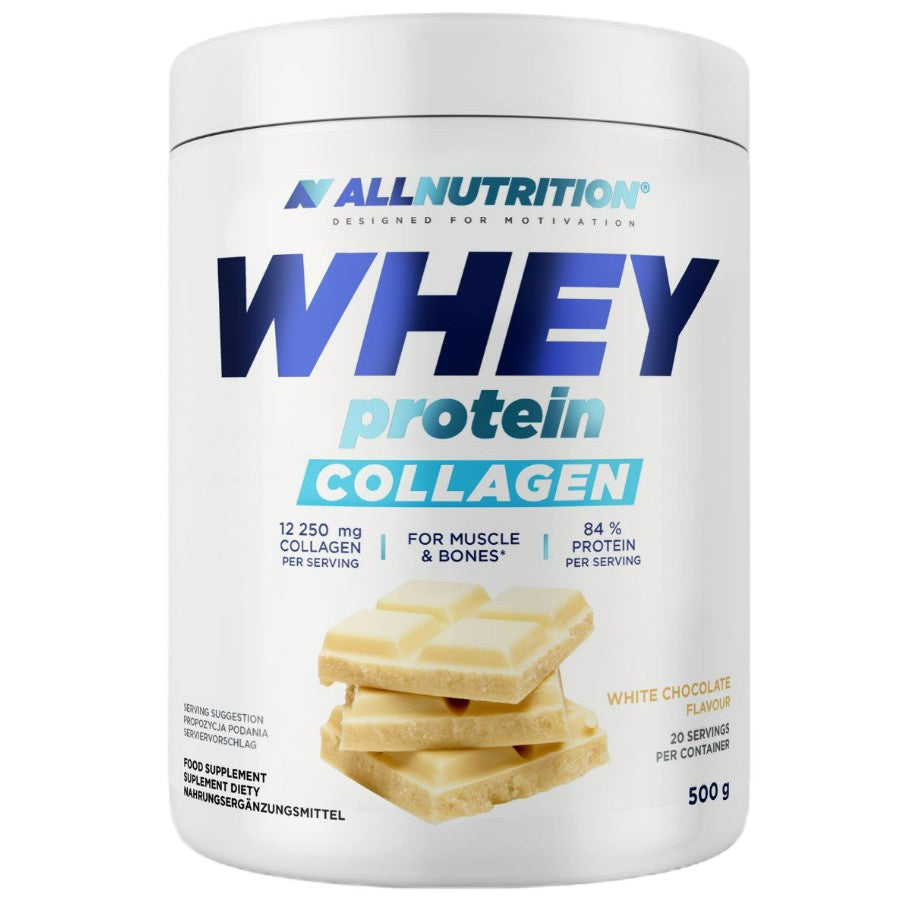 Allnutrition Whey Protein Collagen, White Chocolate - 500g