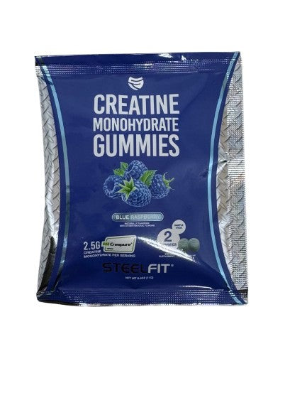 SteelFit Creatine Monohydrate Gummies, Blue Raspberry - 2 gummies (1 serving)