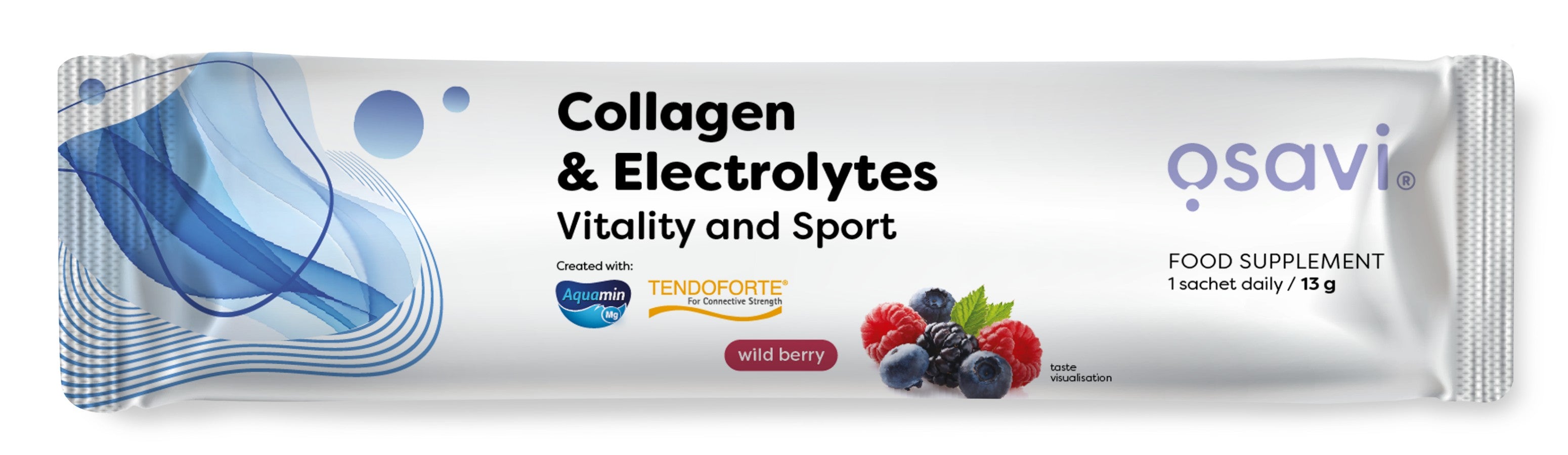Osavi Collagen Electrolytes Vitality and Sport, Wild Berry - 13g (1 serving)