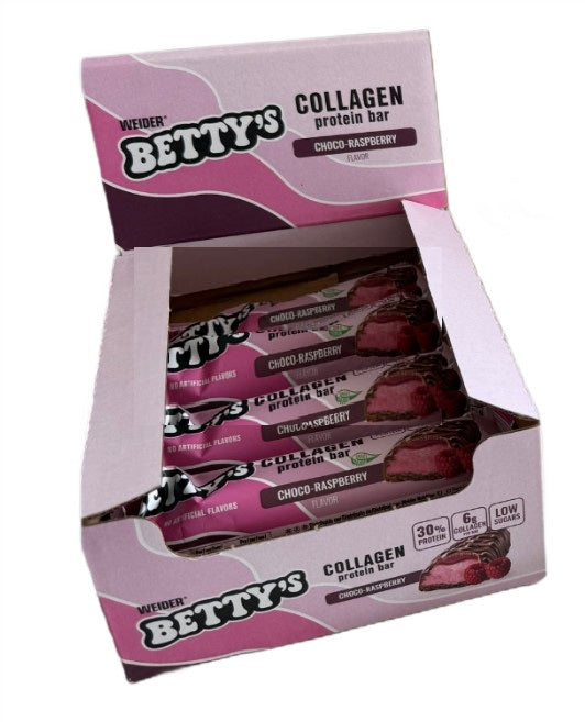 Weider Betty's Collagen Protein Bar, Choco - Raspberry - 12 x 50g