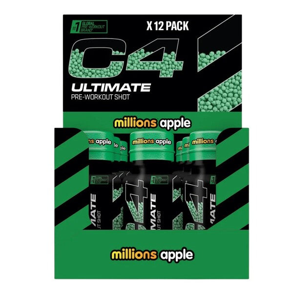 Cellucor C4 Ultimate Pre - Workout Shot, Millions Apple - 12 x 60 ml