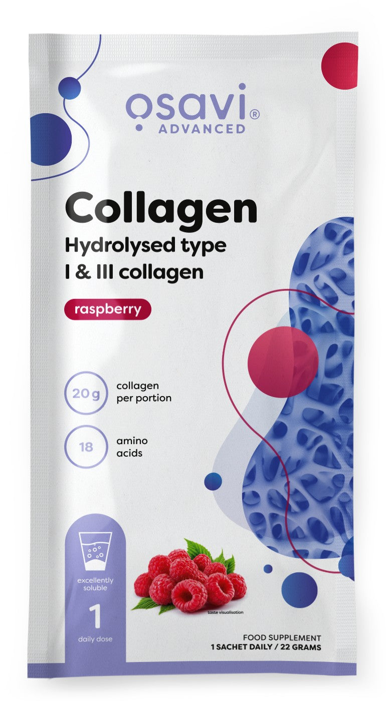 Osavi Collagen Hydrolysed Type I & III, Raspberry - 22g (1 serving)