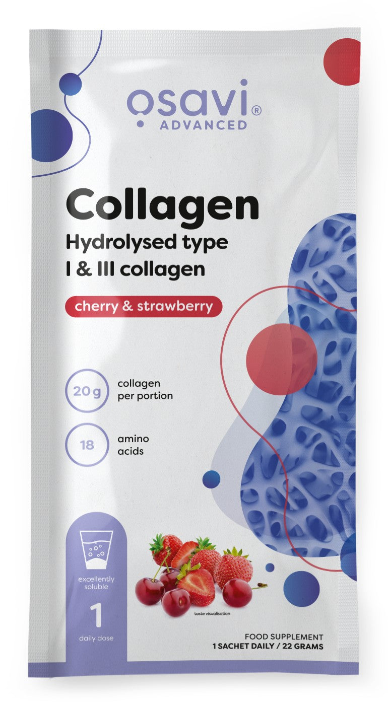 Osavi Collagen Hydrolysed Type I & III, Cherry & Strawberry - 22g (1 serving)
