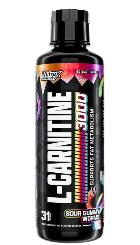 Nutrex L - Carnitine 3000, Sour Gummy Worms - 465 ml