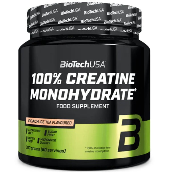 BioTechUSA 100% Creatine Monohydrate, Peach Ice Tea - 300g