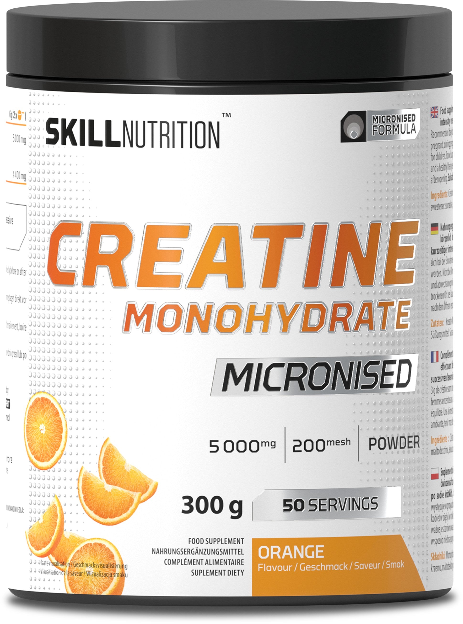 Skill Nutrition Micronised Creatine Monohydrate Flavoured, Orange - 300g