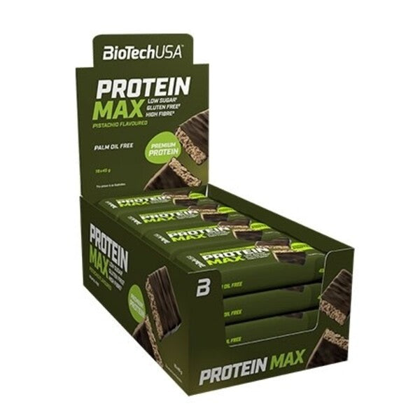 BioTechUSA Protein Max Bar, Pistachio - 16 x 45g