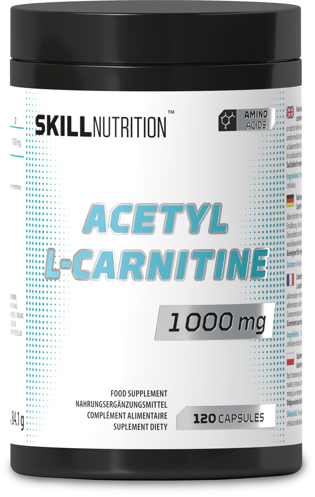 Skill Nutrition Acetyl L - Carnitine, 1000mg - 120 vegan caps