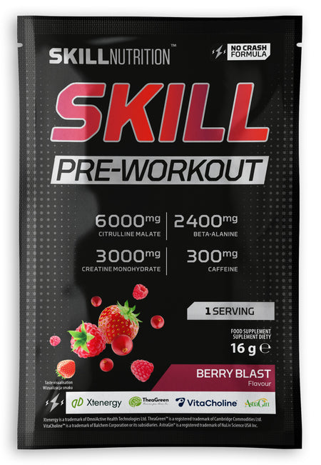 Skill Nutrition Skill Pre - Workout, Berry Blast - 16 - 16.5g (1 serving)