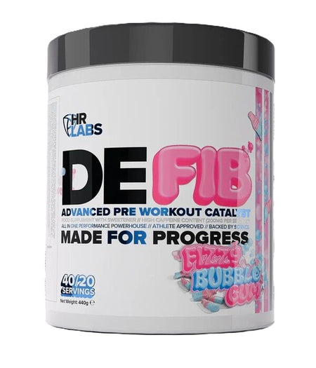 HR Labs Defib Advanced Pre Workout Catalyst, Fizzy Bubble Gum - 440g