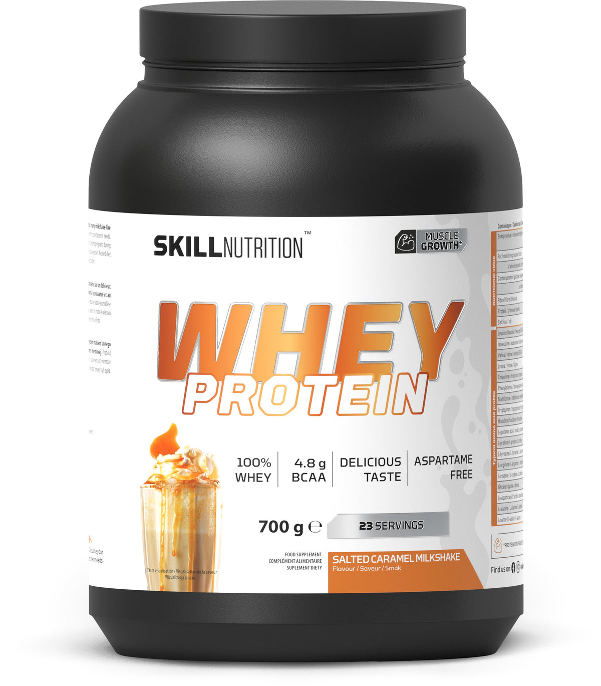Skill Nutrition Whey Protein Powder, Salted Caramel Milkshake - 700g