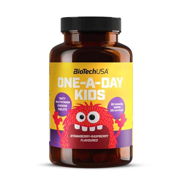 BioTechUSA One - A - Day Kids, Strawberry Raspberry - 90 chewing tabs