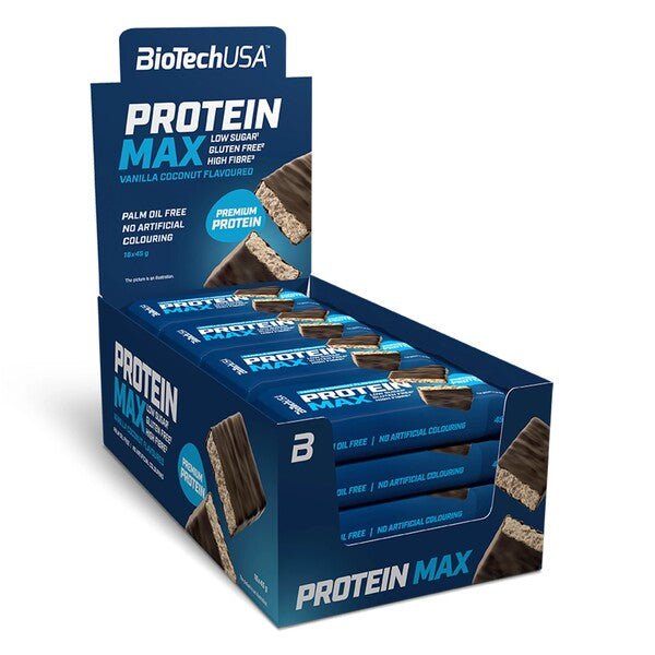 BioTechUSA Protein Max Bar, Vanilla Coconut - 16 x 45g