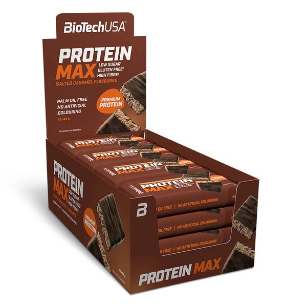 BioTechUSA Protein Max Bar, Salted Caramel - 16 x 45g