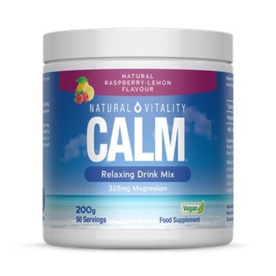 Natural Vitality Calm Relaxing Drink Mix, Natural Raspberry - Lemon - 200g