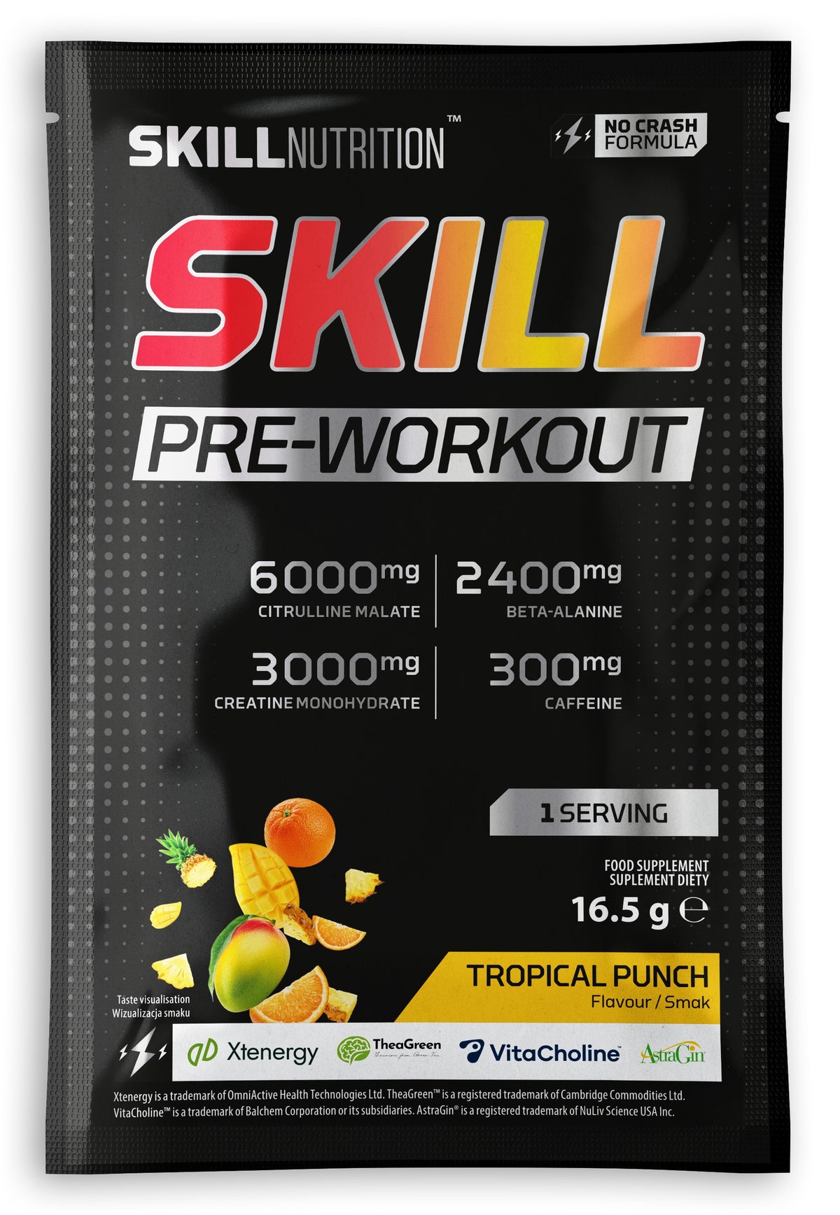 Skill Nutrition Skill Pre - Workout, Tropical Punch - 16.5g (1 serving)