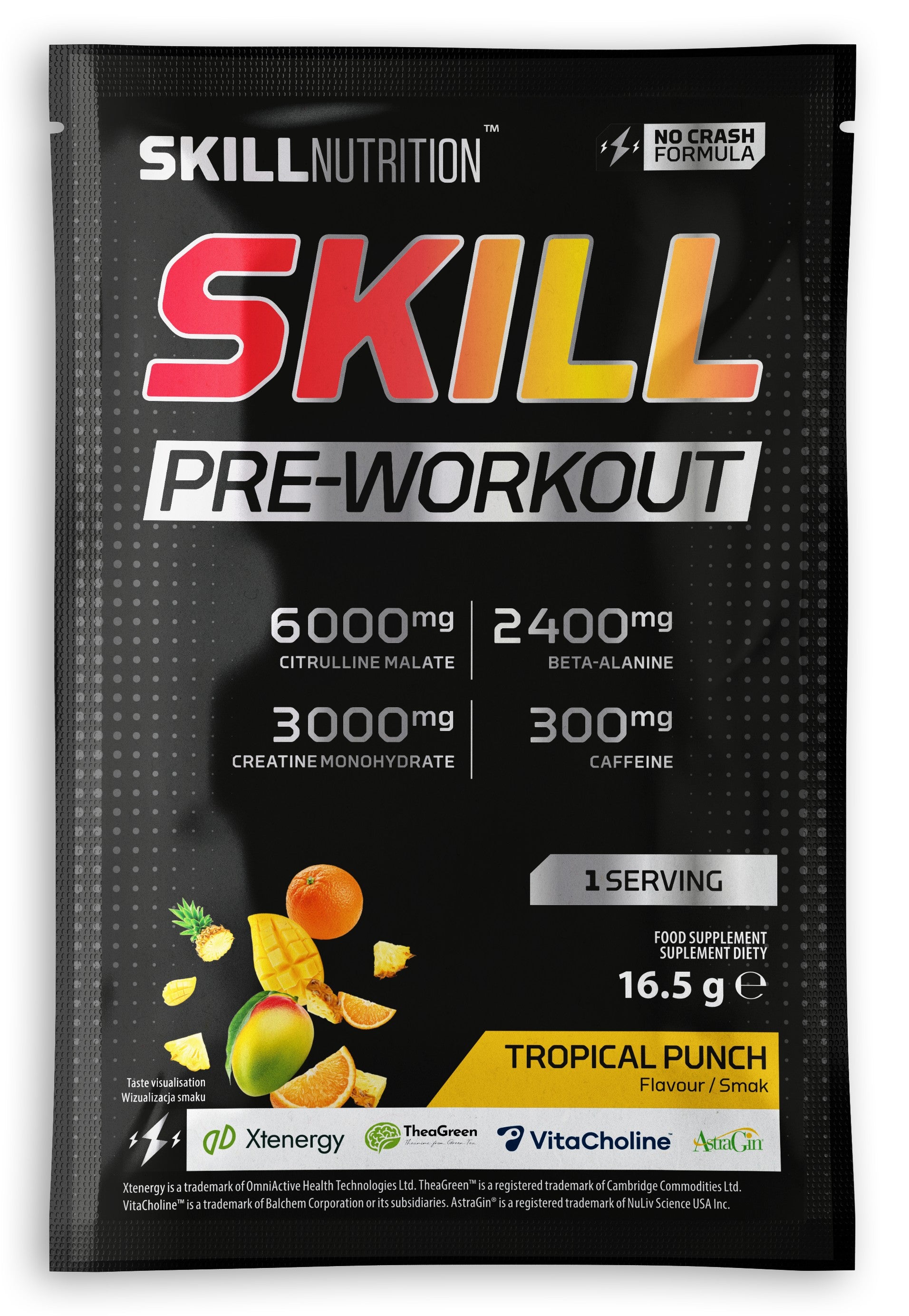 Skill Nutrition Skill Pre - Workout, Tropical Punch - 16.5g (1 serving)